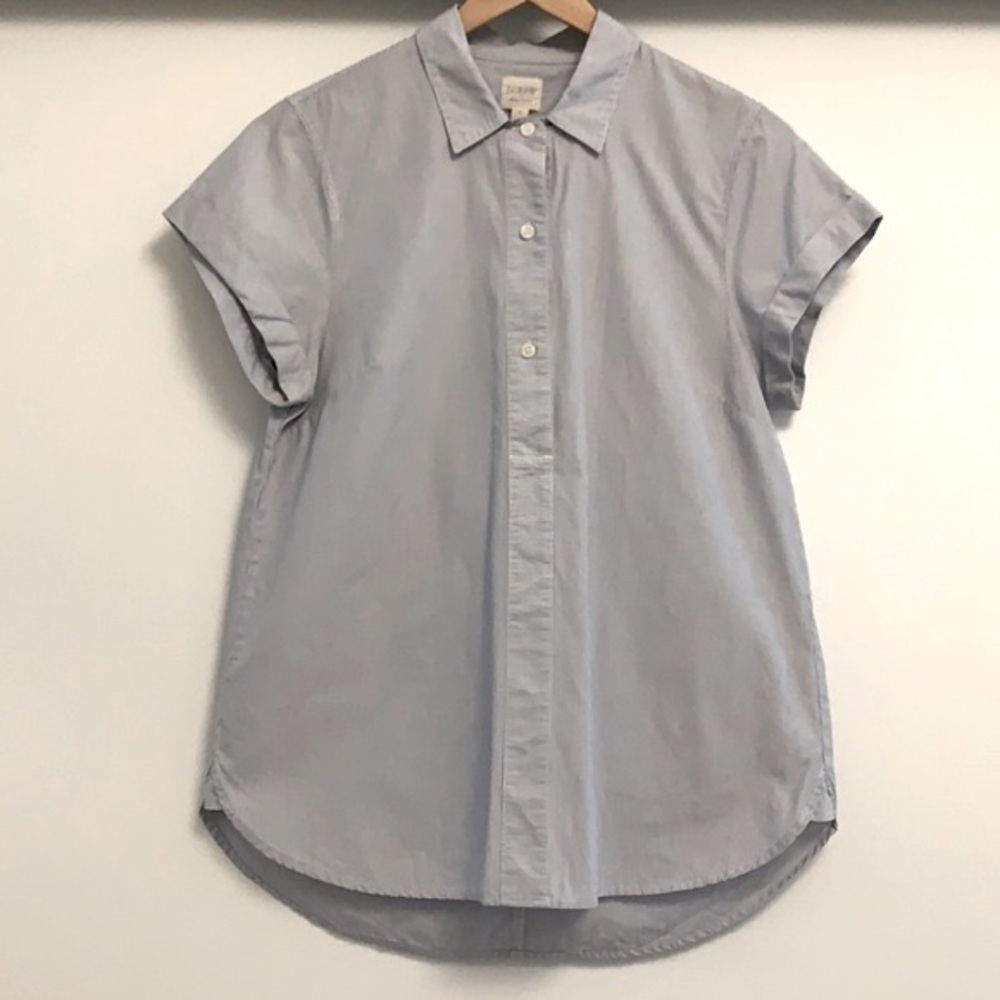 J.Crew Pinstripe Short Sleeve Top